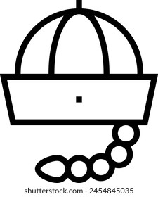 chinese hat icon. Thin linear style design isolated on white background
