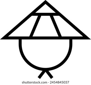 chinese hat icon. Thin linear style design isolated on white background