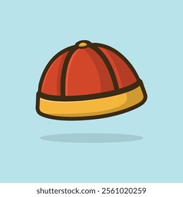 Chinese hat vector, Chinese New Year related icon flat style design