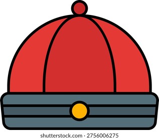 Chinese hat vector for traditional Asian costume concept, Lunar New Year cultural celebration illustration