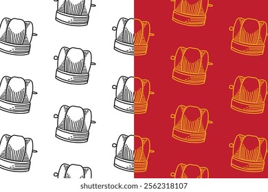 chinese hats doodle seamless pattern background set for packaging. retro tradition hats caps  background. engraving chinese caps wallpaper. pattern background with chinese hats festival.