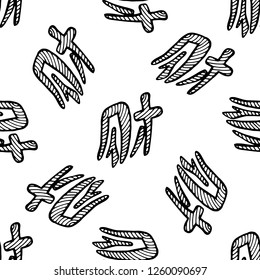 Chinese hieroglyph seamless pattern in hand drawn style. Meaning of hieroglyph: "Wealth". Vector illustration