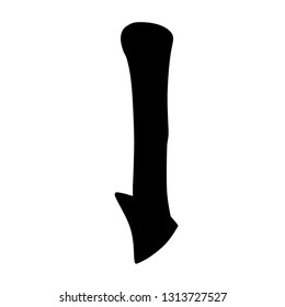 Chinese hieroglyphs calligraphy colored basic character key number 6: HOOK, vector illustration isolated on white background