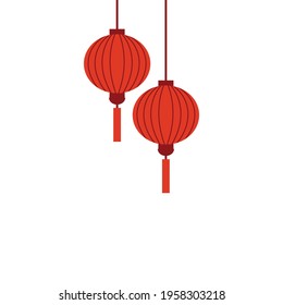 Chinese holiday lanterns illustration vector design on white background 