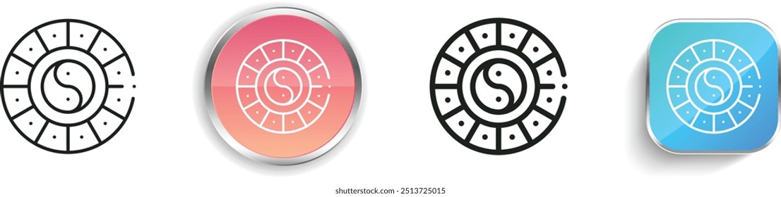 chinese horoscope icon. Thin Linear, Regular and Button Style Design Isolated On White Background