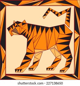 Chinese horoscope stylized stained glass - tiger