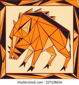 Chinese horoscope stylized stained glass - pig