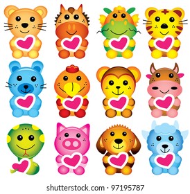 Chinese horoscopes animal collection