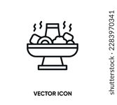 Chinese hot pot vector icon. Modern, simple flat vector illustration for website or mobile app.Hot pot or chinese food  symbol, logo illustration. Pixel perfect vector graphics