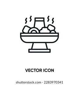 Chinese hot pot vector icon. Modern, simple flat vector illustration for website or mobile app.Hot pot or chinese food  symbol, logo illustration. Pixel perfect vector graphics