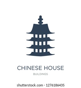 chinese house icon vector on white background, chinese house trendy filled icons from Buildings collection, chinese house vector illustration