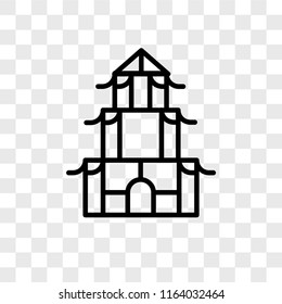 Chinese House vector icon isolated on transparent background, Chinese House logo concept