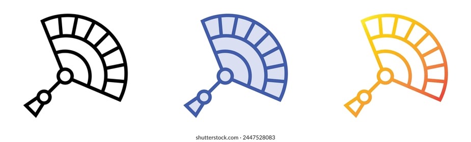 chinese icon. Linear, Blue Fill and Gradient Style Design Isolated On White Background