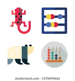 chinese icon set. vector set about abacus, salamander and panda bear icons set.