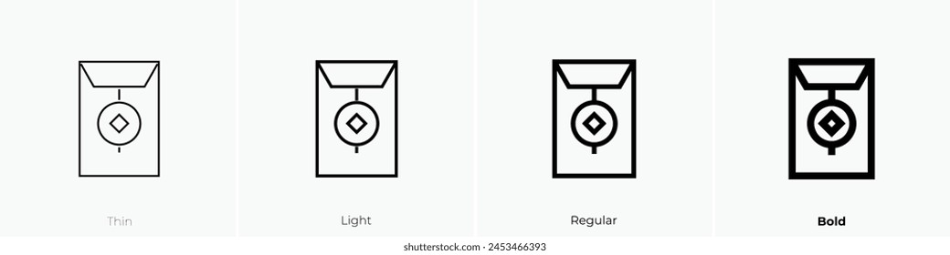 chinese icon. Thin, Light Regular And Bold style design isolated on white background