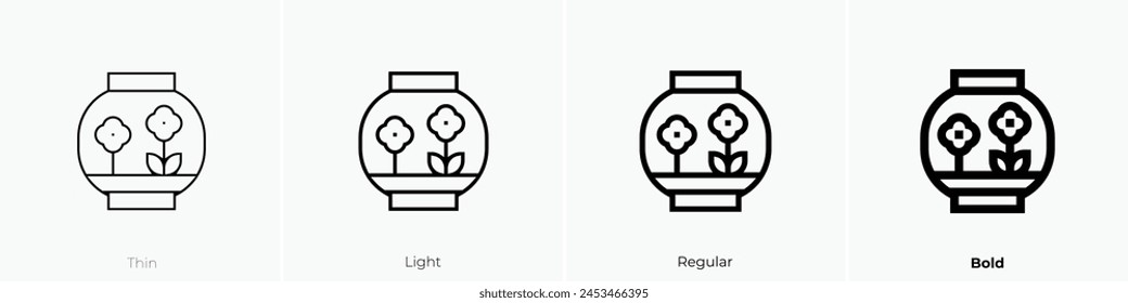 chinese icon. Thin, Light Regular And Bold style design isolated on white background