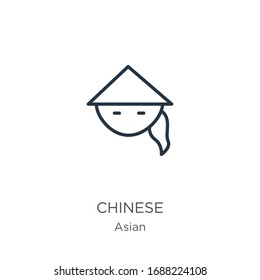 Chinese icon. Thin linear chinese outline icon isolated on white background from asian collection. Line vector sign, symbol for web and mobile