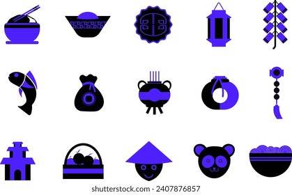 Chinese Icon Vector Set Collection