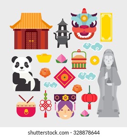 Chinese icons set