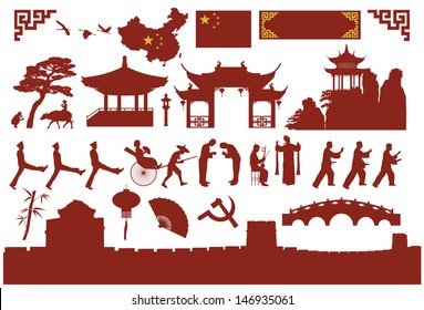 Chinese icons, vector