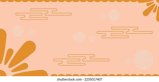 Chinese japanese background frame template