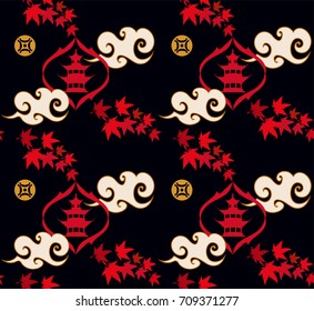 Chinese and Japanese seamless pattern.