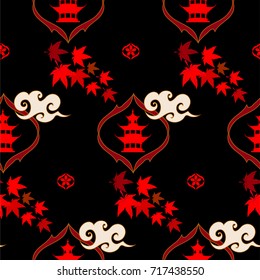 Chinese and Japanese seamless pattern.