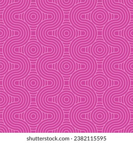 Chinese and Japanese seamless pattern on retro color background. Geometric rounded shape and swirl texture for background.