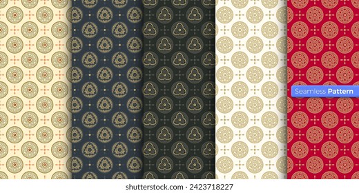 Chinese Japanese style geometric pattern. colors background. contemporary art. symmetric. minimal style. For wallpaper, wrapper, textiles, fabric, clothes, souvenirs, surface. Seamless pattern vector.