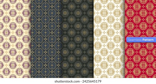 Chinese Japanese style geometric pattern. colors background. contemporary art. symmetric. minimal style. For wallpaper, wrapper, textiles, fabric, clothes, souvenirs, surface. Seamless pattern vector.