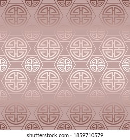 Chinese and Japanese style. Traditional seamless pattern. Asian background. China ornament. Elegant Japan design golden foil for prints. Abstract geometric oriental. Delicate culture texture. Vector 