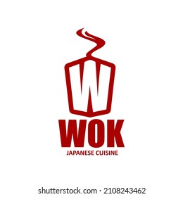 Icono de la caja de trabajo china y japonesa para la barra de tallarines y emblema vectorial del restaurante asiático. La cocina china y japonesa firma para llevar o entregar fideos de caja roja con comida de ramen o udon