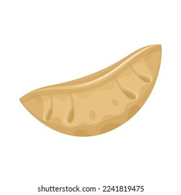 Tuletos fritos de jiaozi chinos en un estilo plano y detallado. Ilustración de gyoza japonesa de comida asiática vectorial aislada