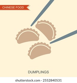 Albóndigas al vapor jiaozi chino en estilo plano. Ilustraciones de gyoza china de comida asiática de Vector aislado