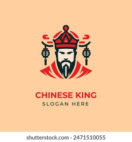 Chinesisches Königslogo in einem einfachen und modernen Stil