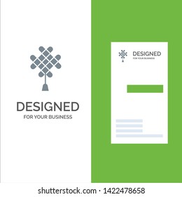 Chinese knot, China, Chinese, Decoration Grey Logo Design and Business Card Template