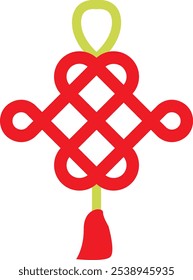 Chinese Knot Icon Representing Good Fortune, Cultural Significance, and Decorative Arts, Perfect for Highlighting Traditional Crafts, Symbolic Decorations, and Festive Occasions