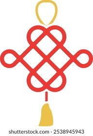 Chinese Knot Icon Representing Good Fortune, Cultural Significance, and Decorative Arts, Perfect for Highlighting Traditional Crafts, Symbolic Decorations, and Festive Occasions