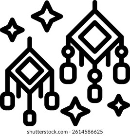 Chinese Knot Line Vector Icon Design