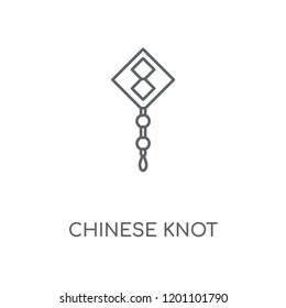 Chinese knot linear icon. Chinese knot concept stroke symbol design. Thin graphic elements vector illustration, outline pattern on a white background, eps 10.