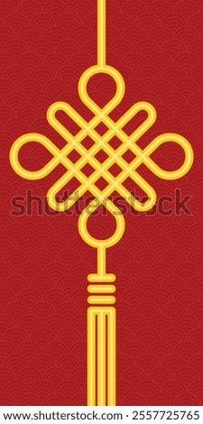 Chinese knot vector design. Chinese New Year background. Chinese traditional arts