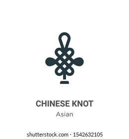 Chinese knot vector icon on white background. Flat vector chinese knot icon symbol sign from modern asian collection for mobile concept and web apps design.