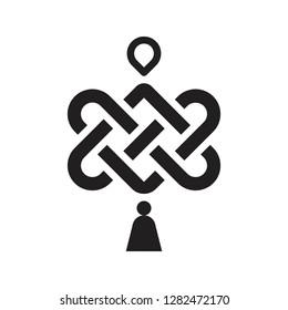 Chinese knotting vector, Chinese New Year related solid design icon