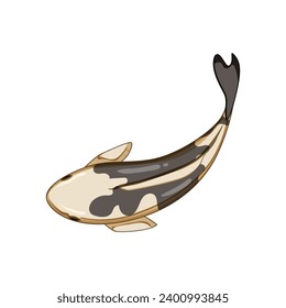 chinese koi fish carp cartoon. oriental pond, china water, tattoo wallpaper chinese koi fish carp sign. isolated symbol vector illustration
