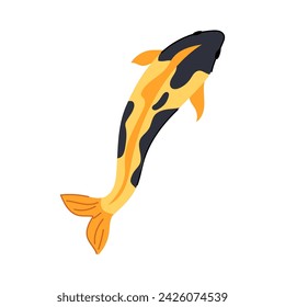 chinese koi fish carp cartoon. japanese pond, asian japan, zen oriental chinese koi fish carp sign. isolated symbol vector illustration