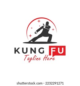 chinese kungfu sport vector illustration logo design