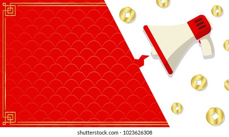 Chinese label vector. free space for text. background. sale tag vector.