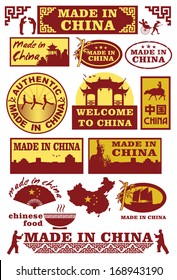 Chinese labels, vector