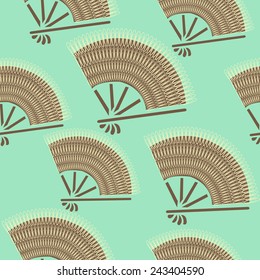 Chinese lace fan seamless pattern background (also saved in swatches panel)