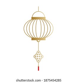 Chinese lamp hanging gold design, China culture asia and oriental theme Vector illustration